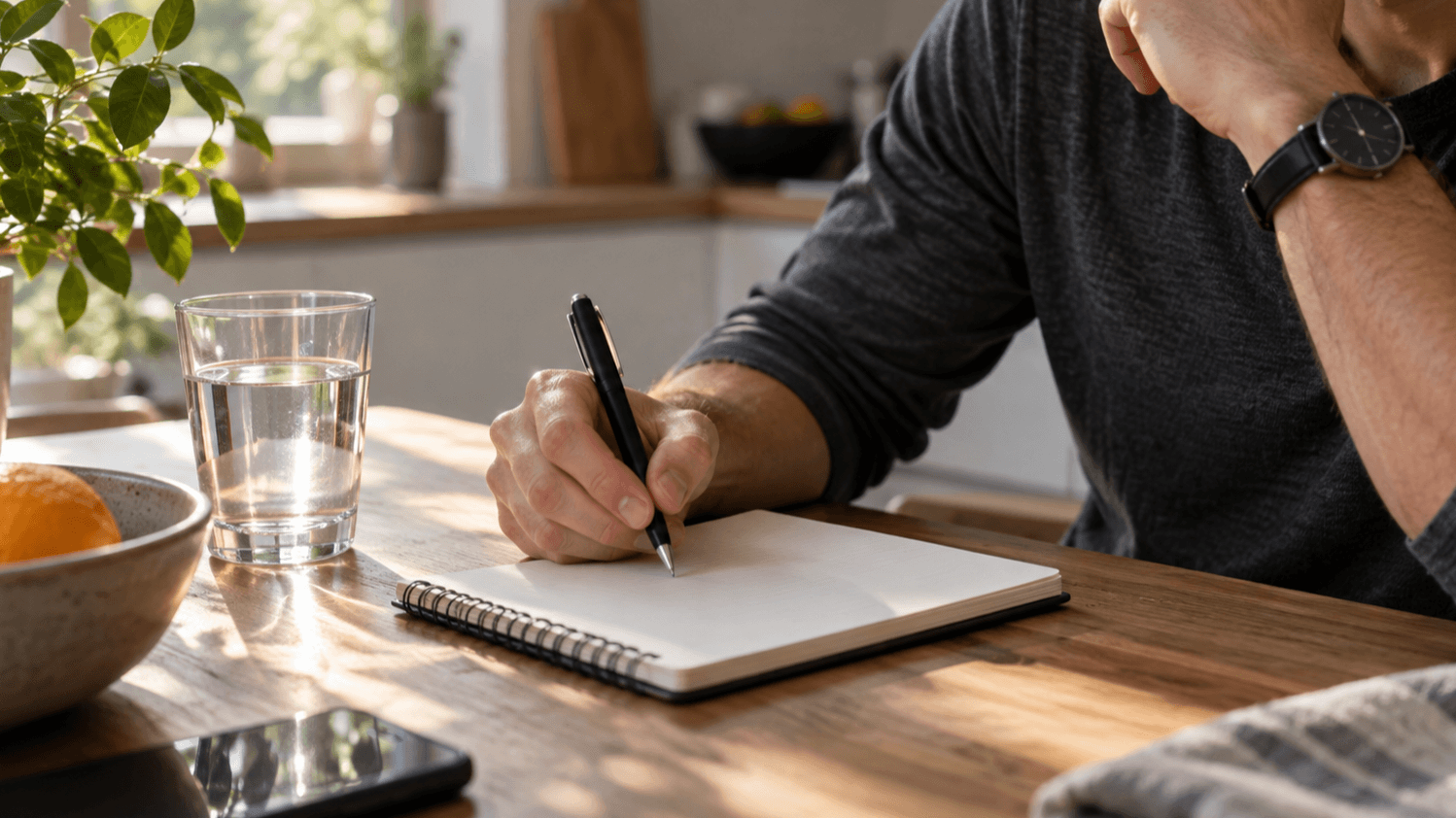 Man preparing notes for a heal